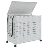NNEVL Laundry Basket with Wheels White 66x35x60 cm Rattan