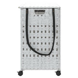 NNEVL Laundry Basket with Wheels White 66x35x60 cm Rattan