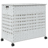 NNEVL Laundry Basket with Wheels White 66x35x60 cm Rattan
