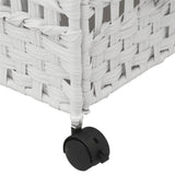 NNEVL Laundry Basket with Wheels White 66x35x60 cm Rattan