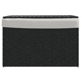 NNEVL Laundry Basket with Lid Black 55.5x35x34 cm Poly Rattan