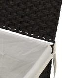 NNEVL Laundry Basket with Lid Black 55.5x35x34 cm Poly Rattan