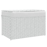NNEVL Laundry Basket with Lid White 55.5x35x34 cm Poly Rattan