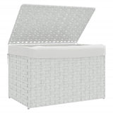 NNEVL Laundry Basket with Lid White 55.5x35x34 cm Poly Rattan
