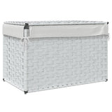 NNEVL Laundry Basket with Lid White 55.5x35x34 cm Poly Rattan