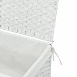 NNEVL Laundry Basket with Lid White 55.5x35x34 cm Poly Rattan
