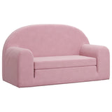 NNEVL Kids' Sofa Bed 2-Seater Pink Soft Plush