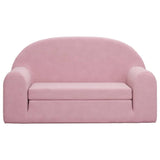 NNEVL Kids' Sofa Bed 2-Seater Pink Soft Plush