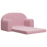 NNEVL Kids' Sofa Bed 2-Seater Pink Soft Plush