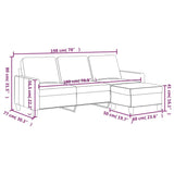NNEVL 3-Seater Sofa with Footstool Grey 180 cm Faux Leather
