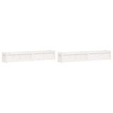 NNEVL Garden Planters 2 pcs White Solid Wood Pine