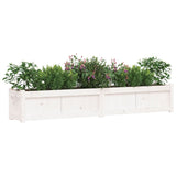 NNEVL Garden Planters 2 pcs White Solid Wood Pine