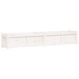 NNEVL Garden Planters 2 pcs White Solid Wood Pine