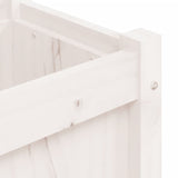 NNEVL Garden Planters 2 pcs White Solid Wood Pine