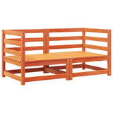 NNEVL Garden Sofas Corner with Cushions 2 pcs Wax Brown Solid Wood Pine