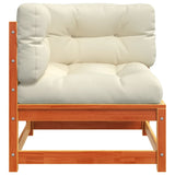 NNEVL Garden Sofas Corner with Cushions 2 pcs Wax Brown Solid Wood Pine