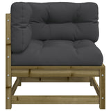 NNEVL Garden Sofas Corner with Cushions 2 pcs Impregnated Wood Pine