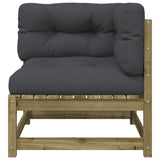 NNEVL Garden Sofas Corner with Cushions 2 pcs Impregnated Wood Pine