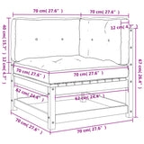 NNEVL Garden Sofas Corner with Cushions 2 pcs Impregnated Wood Pine