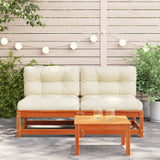 NNEVL Garden Sofas Armless with Cushions 2 pcs Wax Brown Solid Wood Pine