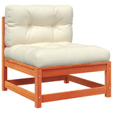 NNEVL Garden Sofas Armless with Cushions 2 pcs Wax Brown Solid Wood Pine