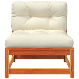 NNEVL Garden Sofas Armless with Cushions 2 pcs Wax Brown Solid Wood Pine