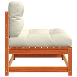 NNEVL Garden Sofas Armless with Cushions 2 pcs Wax Brown Solid Wood Pine