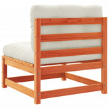 NNEVL Garden Sofas Armless with Cushions 2 pcs Wax Brown Solid Wood Pine