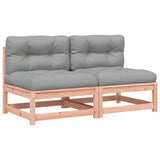 NNEVL Garden Sofas Armless with Cushions 2 pcs Solid Wood Douglas