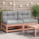 NNEVL Garden Sofas Armless with Cushions 2 pcs Solid Wood Douglas