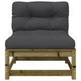 NNEVL Garden Sofas Armless with Cushions 2 pcs Impregnated Wood Pine
