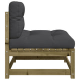 NNEVL Garden Sofas Armless with Cushions 2 pcs Impregnated Wood Pine