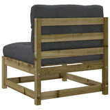 NNEVL Garden Sofas Armless with Cushions 2 pcs Impregnated Wood Pine