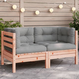 NNEVL Garden Sofa Corner with Cushions Solid Wood Douglas