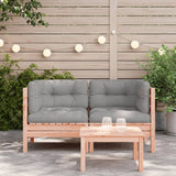 NNEVL Garden Sofa Corner with Cushions 2 pcs Solid Wood Douglas