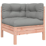 NNEVL Garden Sofa Corner with Cushions 2 pcs Solid Wood Douglas
