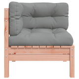 NNEVL Garden Sofa Corner with Cushions 2 pcs Solid Wood Douglas