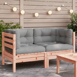 NNEVL Garden Sofa Corner with Cushions 2 pcs Solid Wood Douglas