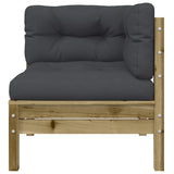 NNEVL Garden Sofa Corner with Cushions 2 pcs Impregnated Wood Pine