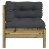NNEVL Garden Sofa Corner with Cushions 2 pcs Impregnated Wood Pine