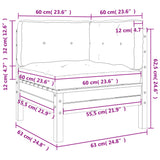 NNEVL Garden Sofa Corner with Cushions 2 pcs Impregnated Wood Pine