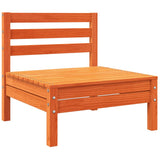 NNEVL Garden Sofa Armless with Cushions Wax Brown Solid Wood Pine