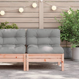 NNEVL Garden Sofa Armless with Cushions Solid Wood Douglas