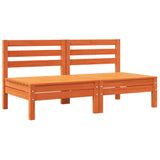 NNEVL Garden Sofa Armless with Cushions 2 pcs Wax Brown Solid Wood Pine