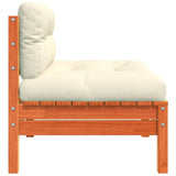 NNEVL Garden Sofa Armless with Cushions 2 pcs Wax Brown Solid Wood Pine