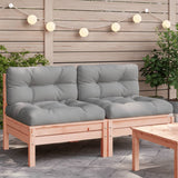 NNEVL Garden Sofa Armless with Cushions 2 pcs Solid Wood Douglas