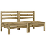 NNEVL Garden Sofa Armless with Cushions 2 pcs Impregnated Wood Pine