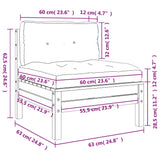 NNEVL Garden Sofa Armless with Cushions 2 pcs Impregnated Wood Pine