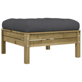 NNEVL Garden Footstool with Cushion Impregnated Wood Pine