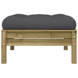 NNEVL Garden Footstool with Cushion Impregnated Wood Pine